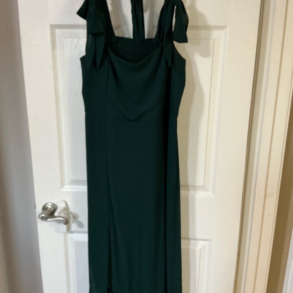 Show Me Your MuMu Dark Green Tie-Shoulder Maxi Dress
